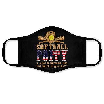 Discover Softball Poppy Like A Baseball Dad Us Flag Fathers Face Masks