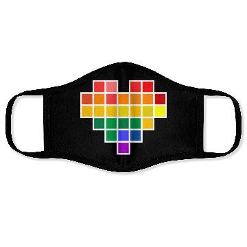 Discover Rainbow Pixel heart Face Masks