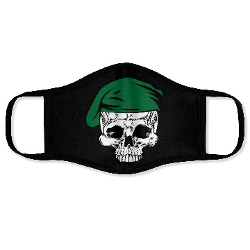 Discover Skeleton skull green beret Face Masks