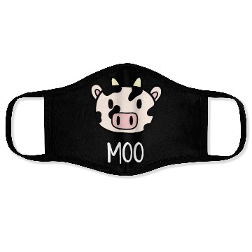 Discover Cute Cow Moo Kawaii Farm Animal Farmer Face Masks