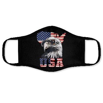 Discover gift idea bald eagle american flag Face Masks