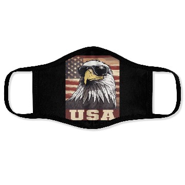 Discover gift idea bald eagle american flag Face Masks