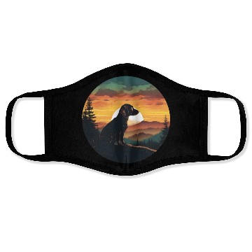 Discover Sunset Serenity: Vintage Dachshund Silhouett Face Masks