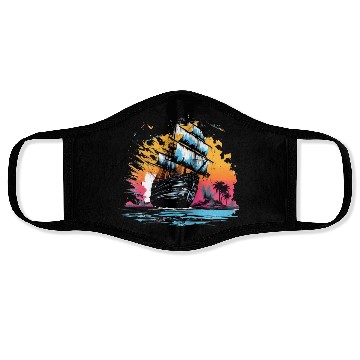 Discover 90s Ship On The Sea Face Masks