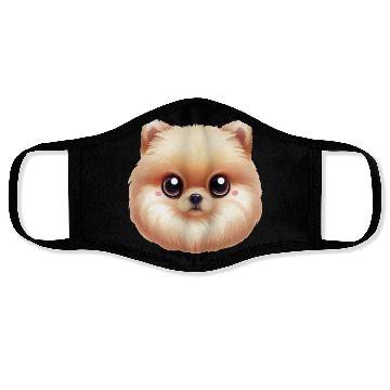 Discover Playful Pomeranian Artwork Face Masks