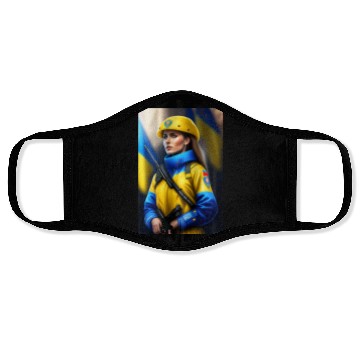Discover ukraine soldier art Face Masks