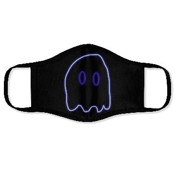 Discover Dark blue neon ghost Face Masks