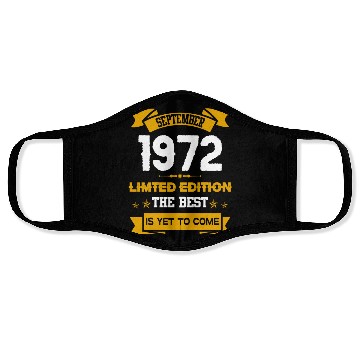 Discover September 1972 Birthday Surprise Face Masks