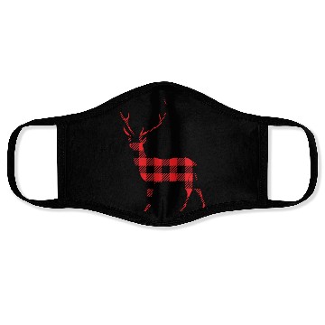 Discover Buffalo Plaid Deer Face Masks