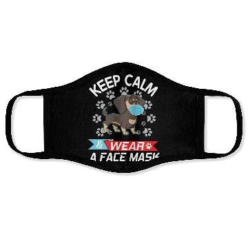 Discover Dachshund Dog With Face Mask Keep Calm And Wear A Face Masks