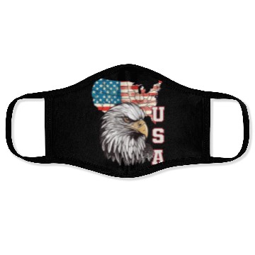 Discover gift idea bald eagle american flag Face Masks