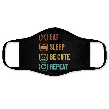 Discover Eat Sleep Be Cute Repeat Panda Bear Friend Lover Face Masks