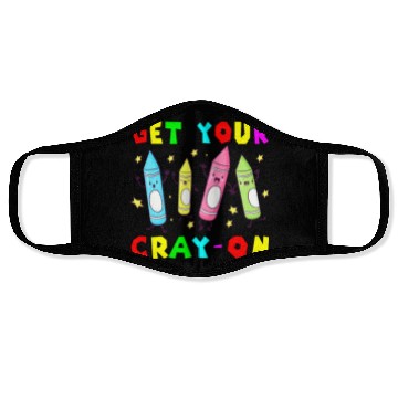 Discover Teacher , Get Your Cray-on, Groovy, Kindergarten Face Masks