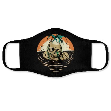 Discover zombie skull beach Face Masks