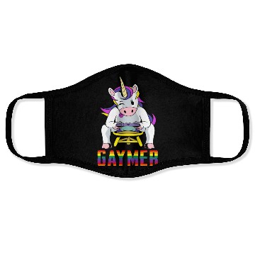 Discover LGBTQ Gaymer Gamer Gay Rainbow Unicorn Face Masks
