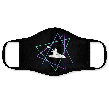 Discover Geometric Kayak Adventure Face Masks