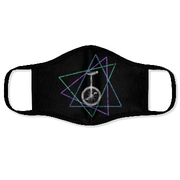 Discover Geometric Unicycle Art Face Masks