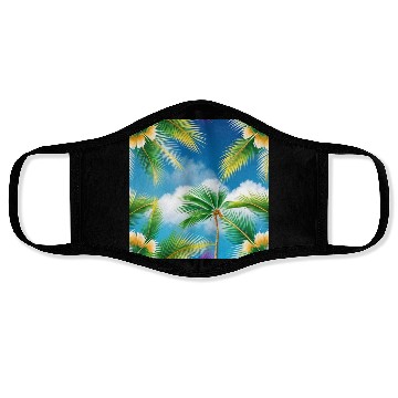 Discover Tropical Whispering Palm Trees Face Masks