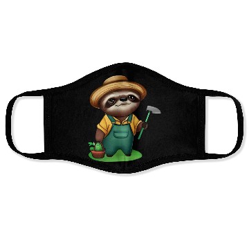 Discover Cozy gardener sloth Face Masks