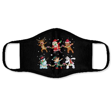Discover Funny Dabbing Santa And Friends Face Masks Christmas