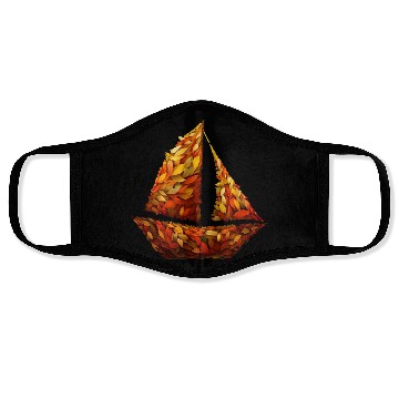 Discover Autumn Sailing amidst Colorful Leaves Face Masks