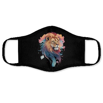 Discover Pastel Majesty: Lion Head in Watercolor Face Masks