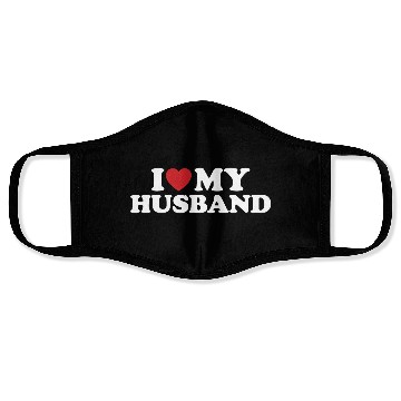 Discover I LOVE MY HUSBAND I Heart Groovy Retro Face Masks