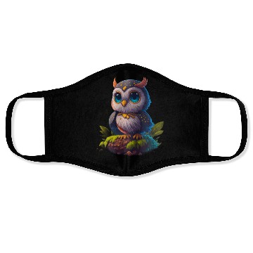 Discover Detailed cute owl design Face Masks