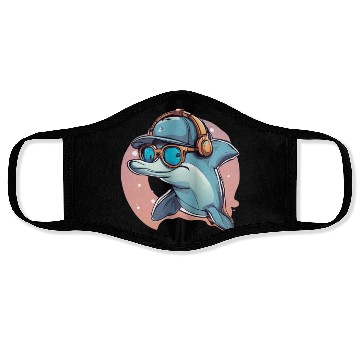 Discover funny dolphin Face Masks
