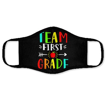 Discover Team First Grade Student Teacher Team Funny Back Face Masks