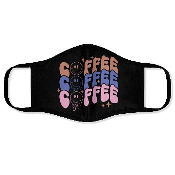 Discover Coffee Melting Face Coffee Lover Typography Face Masks
