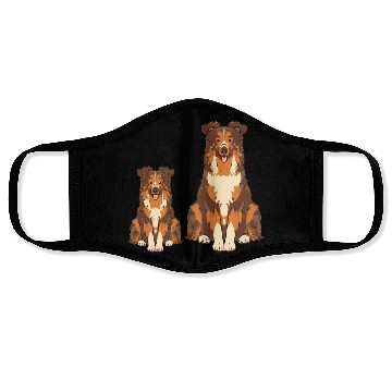 Discover Collie Dog Lover Parent Dad Mom and Son Daughter Face Masks