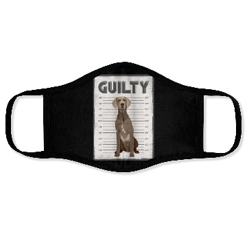 Discover Guilty Weimaraner Mug Shot Face Masks