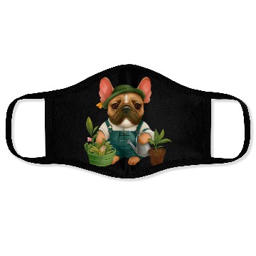 Discover Frenchie The Gardener Drawing Face Masks