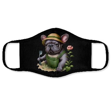 Discover Frenchie in the Flower Garden Face Masks