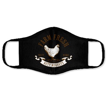 Discover Chicken Lover Farm Fresh Butt Nuggets Funny Farmer Face Masks