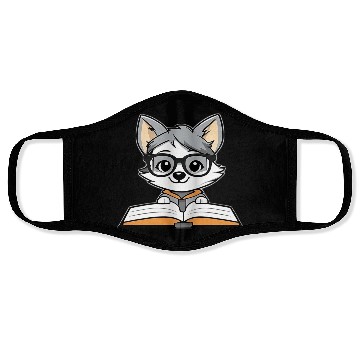 Discover Little Wolf Reading A Book Face Masks