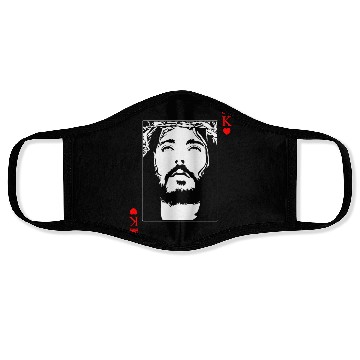 Discover Jesus Is King Jesus King Of Hearts Card Christian Face Masks
