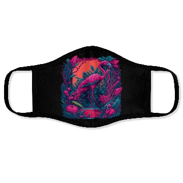 Discover Neon flamingo Face Masks