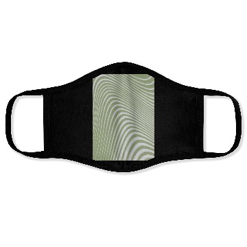 Discover Aesthetic Green - Modern Abstract Wavy Line Face Masks