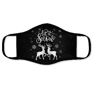 Discover Let It Snow With Deer And Snowflakes Face Masks