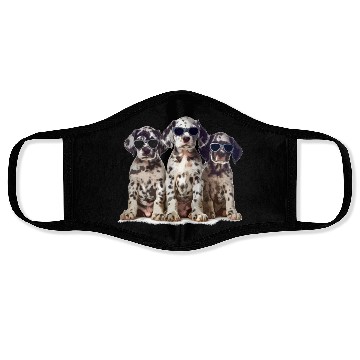 Discover Dalmatian with Glasses Funny Dog Lover Design Face Masks