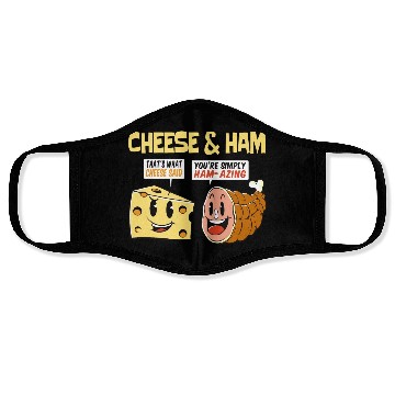 Discover Cheese and Ham Funny Food Lover Design Face Masks