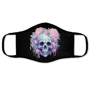Discover Pastel Goth Floral Skull Face Masks