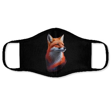 Discover red fox beautiful Face Masks illustration