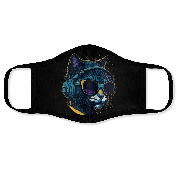 Discover Cool Sunglasses Headphone Galaxy Cat Face Masks