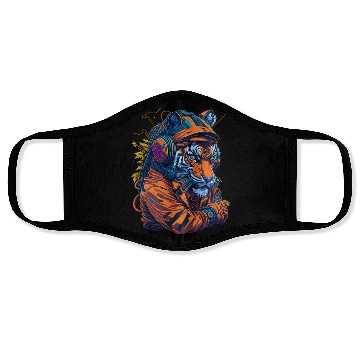 Discover splash tiger street Face Masks