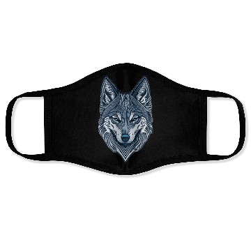 Discover Beautiful wolf face Face Masks