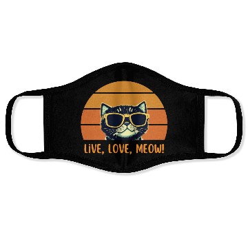 Discover Live, love, meow! Vintage Style Face Masks