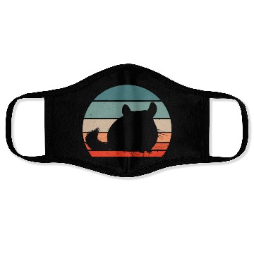 Discover Chinchilla Retro Sunset Face Masks